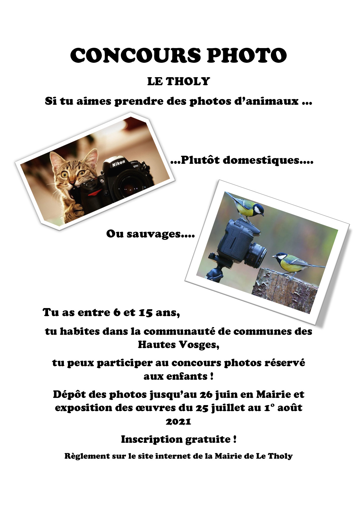 Concours photo LE THOLY ouvert aux habitants de la CCHV, adultes et enfants