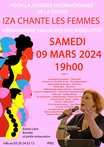Iza chante les femmes le 8 mars 2024 à Saulxures/M.