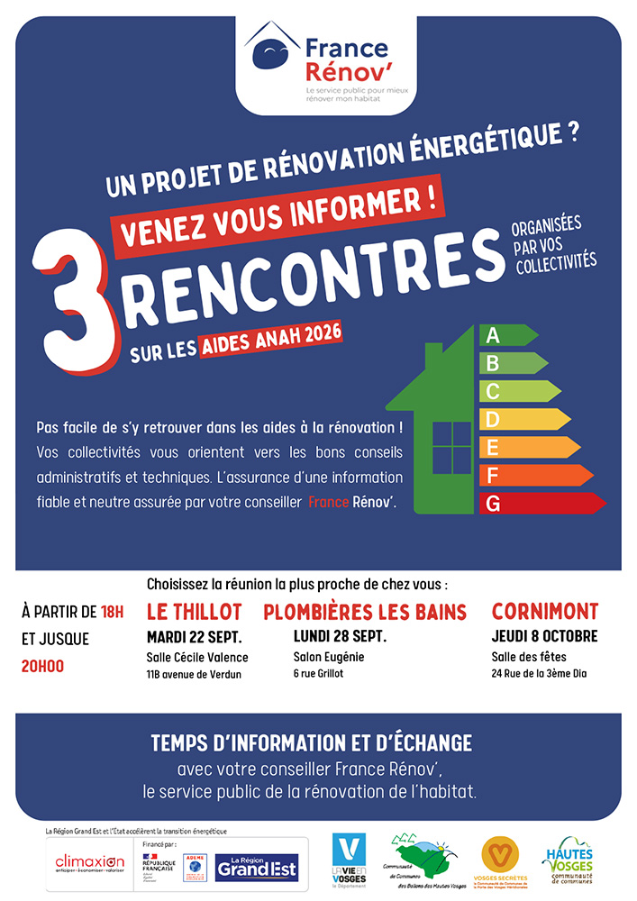 Un projet de rénovation ? Venez aux réunions France Rénov'